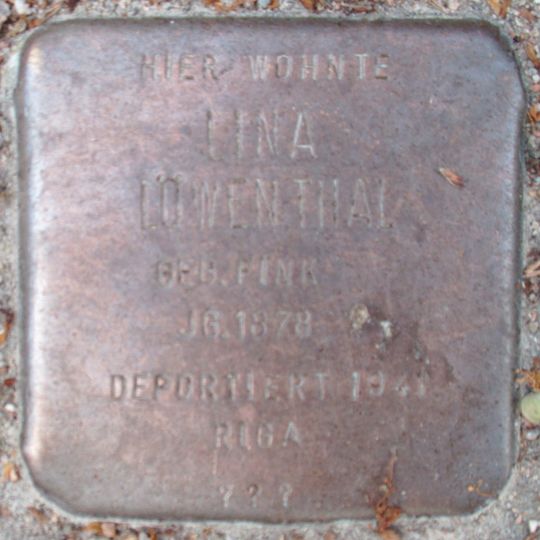 Stolperstein à la mémoire de Lina Löwenthal