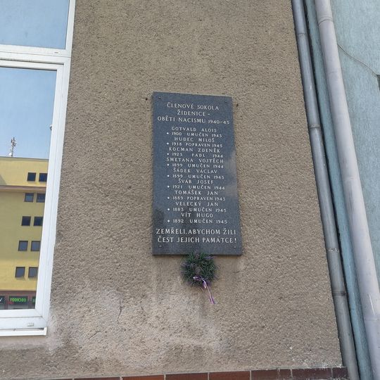 Pamětní deska členům Sokola v Židenicích