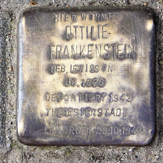 Stolperstein dedicated to Ottilie Frankenstein