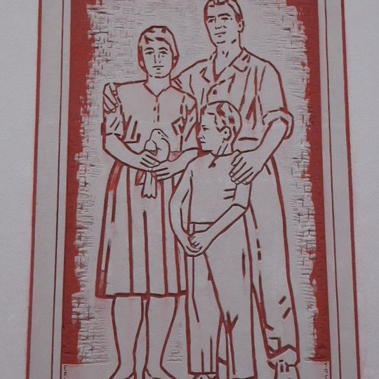 Sgraffito on school in Dolní Kalná