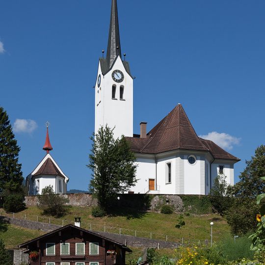 Parish church of St. Lawrence with ossuary and rectory