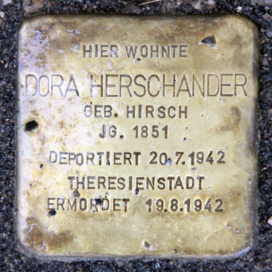 Stolperstein dedicated to Dora Herschander