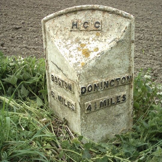 Milepost, opp. Evans Farm