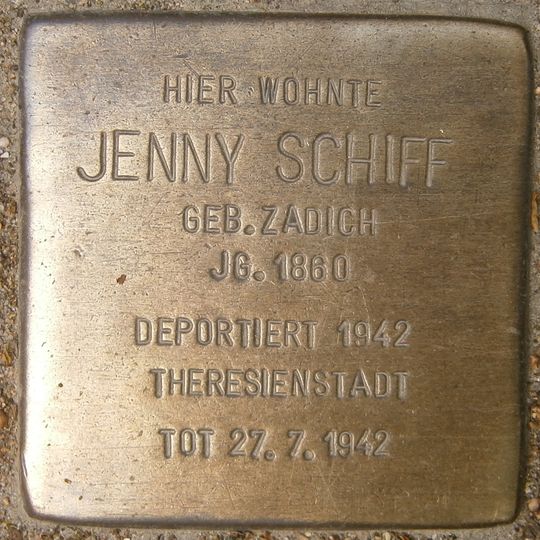 Stolperstein dedicated to Jenny Schiff