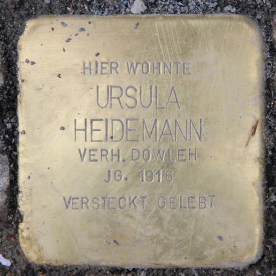 Stolperstein dedicated to Ursula Heidemann