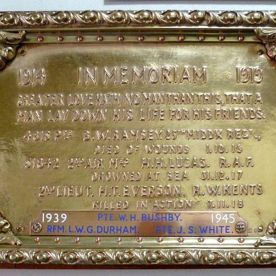 Enfield Post Office war memorial plaque