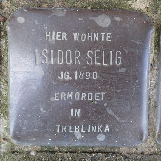 Stolperstein dedicated to Isidor Selig