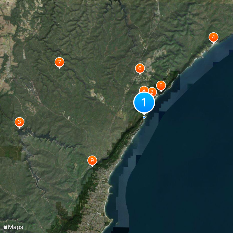 Sea Cliff Bridge Map