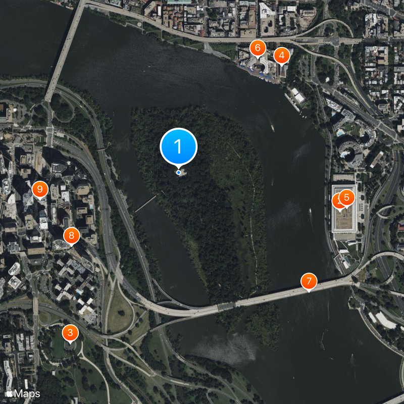 Theodore Roosevelt Island Map