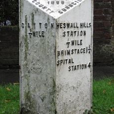 Milepost, NE of Gayton roundabout
