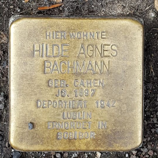 Stolperstein en memoria de Hilde Agnes Bachmann geb. Cahen