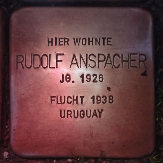 Stolperstein dedicated to Rudolf Anspacher