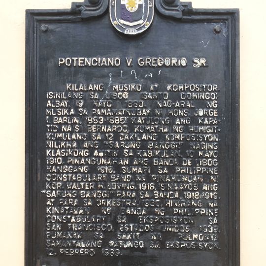 Potenciano V. Gregorio Sr. historical marker