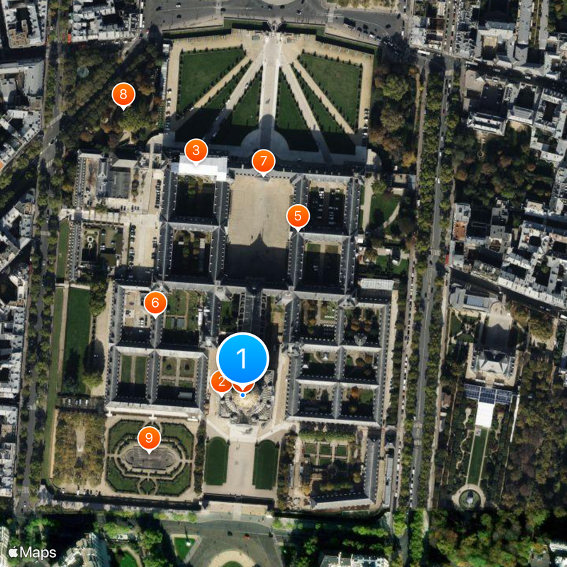 Hôtel des Invalides Carte