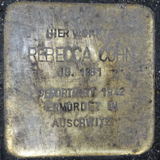 Stolperstein dedicated to Rebecca Cohn