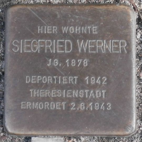 Stolperstein dedicated to Siegfried Werner