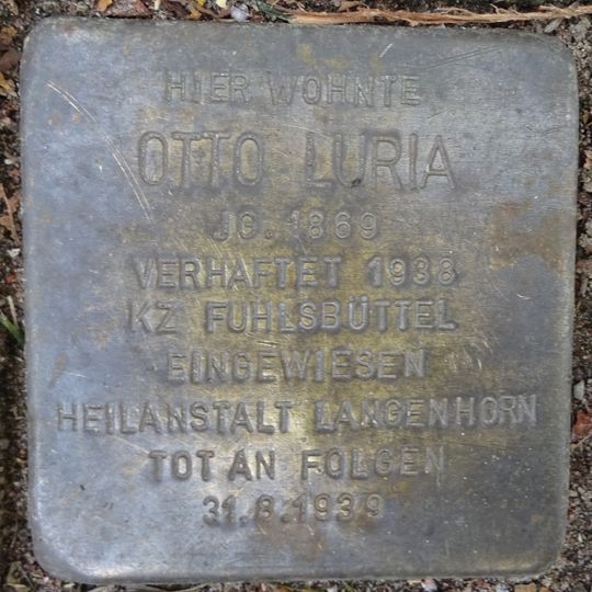 Stolperstein dedicated to Otto Luria