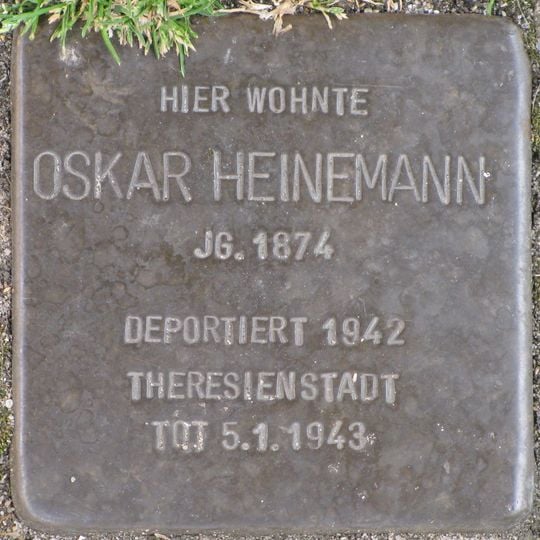 Stolperstein dedicated to Oskar Heinemann