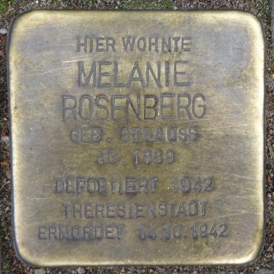 Stolperstein dedicated to Melanie Rosenberg