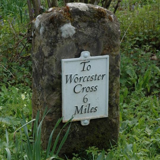 Milestone, Station Road, nr  Narrow Wood, Wadborough, 20yds E of two bungalows
