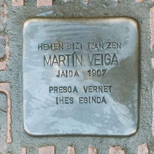 Stolperstein dedicada a Martín Veiga Uzcati