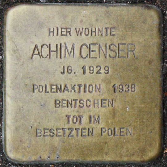 Stolperstein en memoria de Achim Censer