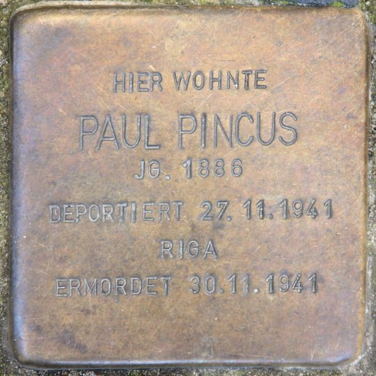 Stolperstein en memoria de Paul Pincus