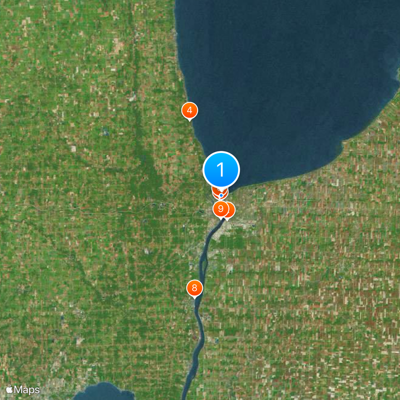 Blue Water Bridge Kaart