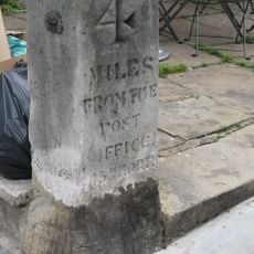 Milestone, Haverstock Hill, by jct with Steele's Road, outside ‘The Legal Cafe’