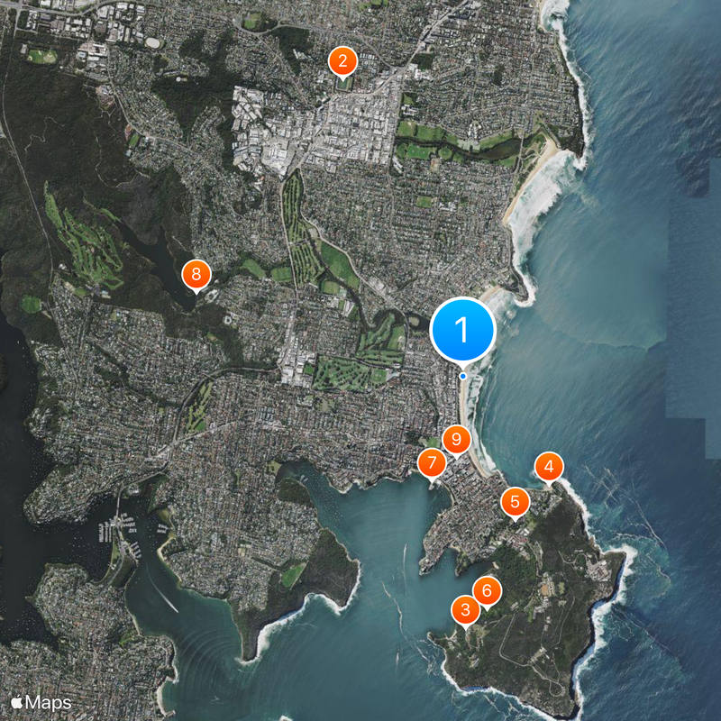 Manly Beach Mapa