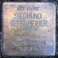 Stolperstein dedicated to Siegmund Oppenheimer