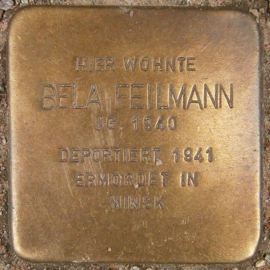 Stolperstein dedicated to Bela Feilmann