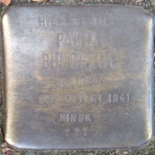 Stolperstein en memoria de Paula Bundheim