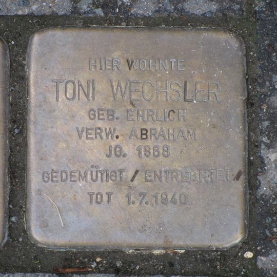 Stolperstein en memoria de Toni Wechsler