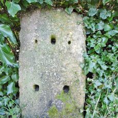 Milestone, Leigh Farm, Standerwick, where old road is walled off