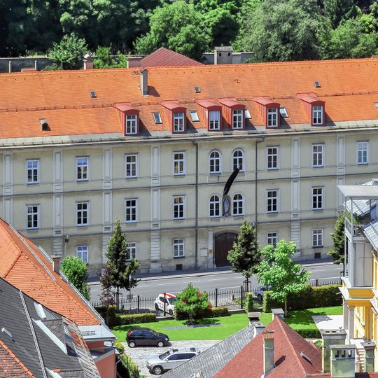 Ursulinenkloster mit Schule, Ummauerung und Lourdeskapelle