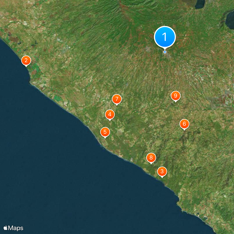 Dipartimento di Carazo Mappa