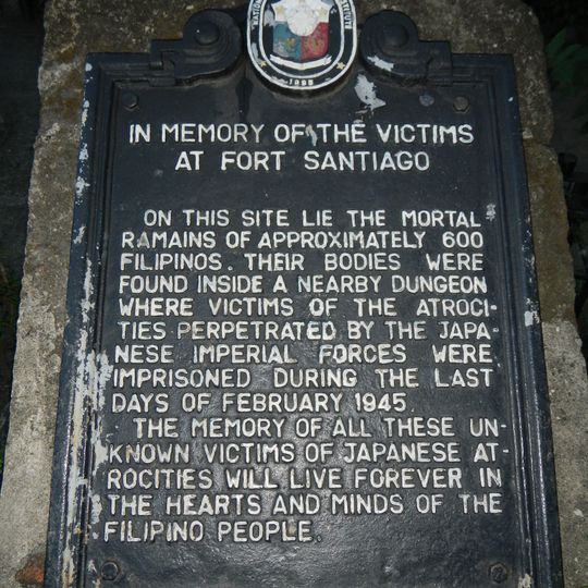 In Memory of the Victims at Fort Santiago historical marker