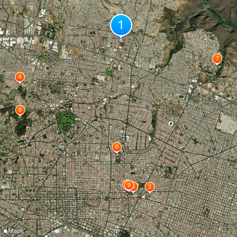 Line 1 of the Guadalajara urban rail system Map