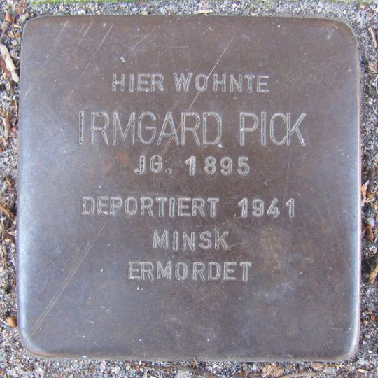Stolperstein à la mémoire d’Irmgard Pick