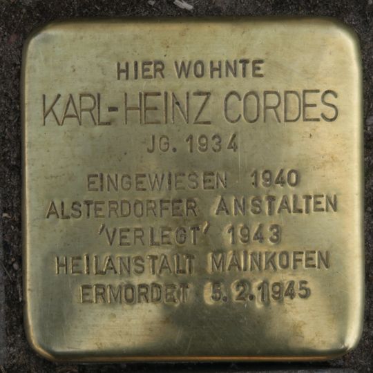 Stolperstein en memoria de Karl-Heinz Cordes