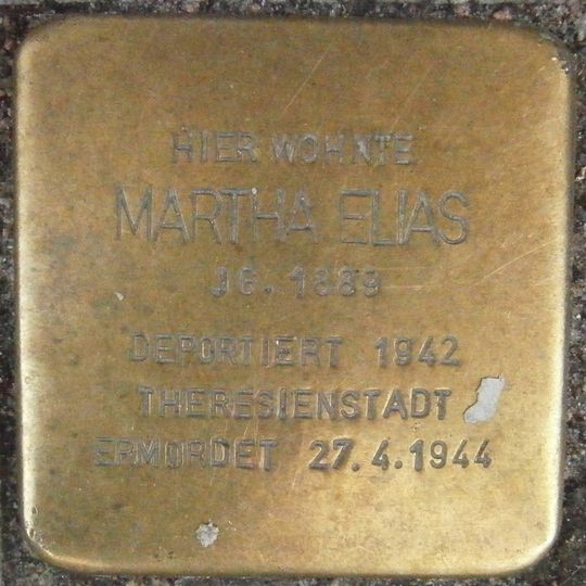 Stolperstein dedicated to Martha Elias