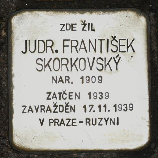Stolperstein dedicated to František Skorkovský