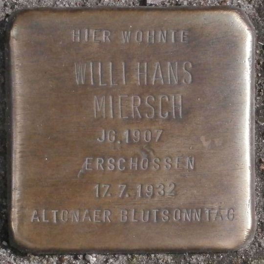 Stolperstein en memoria de Willi Hans Miersch