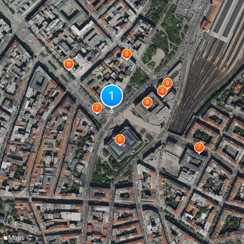 Muzeum Narodowe w Pradze Mapa