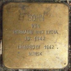 Stolperstein dedicated to the son of Hermann and Lydia Hoffmann
