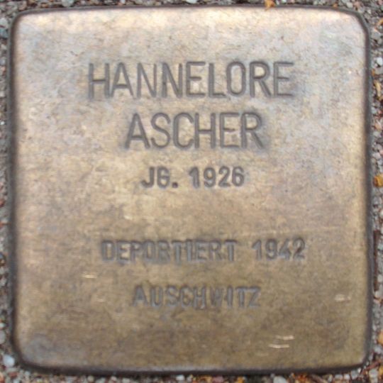 Stolperstein dedicated to Hannelore Ascher