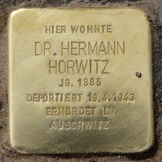 Stolperstein dedicated to Dr. Hermann Horwitz