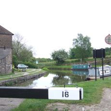 Marple Locks Number 16 and adjoining footbridge on Peak Forest Canal