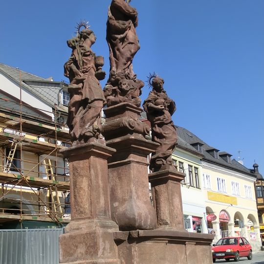 Sculptural group of Saint Mary, Barbara and Mary Magdalene in Jilemnice